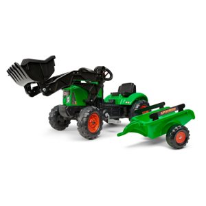 FALK - Šlapací traktor SuperCharger zelený s přední lžící a valníkem