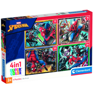 Clementoni - Puzzle 4v1 Marvel Spider-Man (12+16+20+24 dílků)