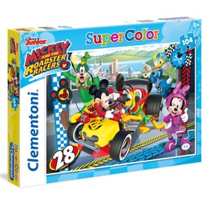 Clementoni - Puzzle Supercolor 104 Mickey závodník