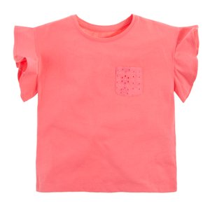 COOL CLUB Dívčí tričko s krátkým rukávem s volány a kapsičkou RŮŽOVÁ 122
