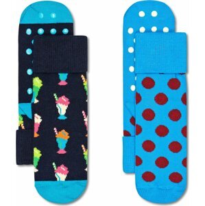 Happy Socks Ponožky nebeská modř / pink / burgundská červeň / černá