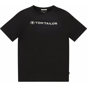 TOM TAILOR Tričko černá / bílá