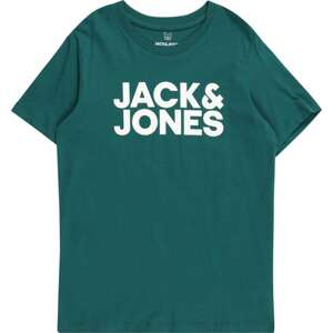 Jack & Jones Junior Tričko 'Ecorp' zelená / bílá
