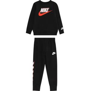 Nike Sportswear Joggingová souprava šedá / ohnivá červená / černá / bílá