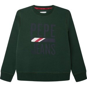 Pepe Jeans Mikina 'Otis' tmavě zelená / lenvandulová / červená / bílá