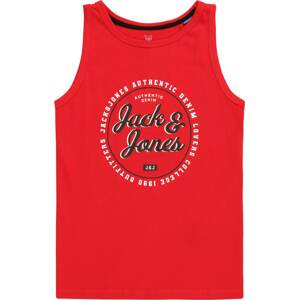 Jack & Jones Junior Tričko 'ANDY' červená / černá / bílá