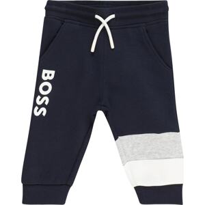 BOSS Kidswear Kalhoty marine modrá / šedý melír / offwhite