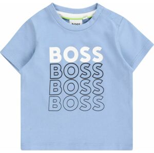 BOSS Kidswear Tričko nebeská modř / černá / bílá