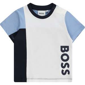 BOSS Kidswear Tričko noční modrá / nebeská modř / bílá