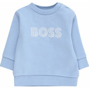 BOSS Kidswear Mikina nebeská modř / bílá