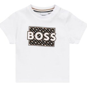 BOSS Kidswear Tričko světle hnědá / černá / bílá