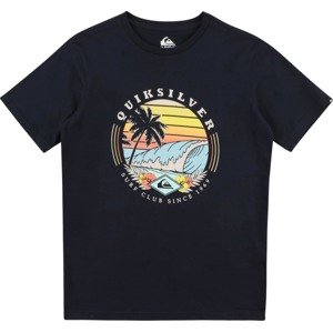 QUIKSILVER Funkční tričko 'SURF CLUB' béžová / světlemodrá / tmavě modrá / oranžová