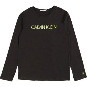 Calvin Klein Jeans Tričko světle žlutá / černá