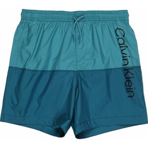 Calvin Klein Swimwear Plavecké šortky azurová modrá / petrolejová / černá