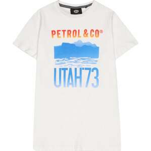 Petrol Industries Tričko královská modrá / oranžová / bílá