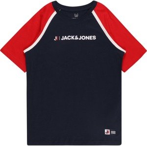 Jack & Jones Junior Tričko námořnická modř / červená / bílá