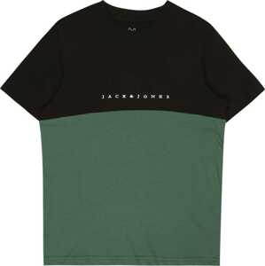 Jack & Jones Junior Tričko 'COPENHAGEN' smaragdová / černá / bílá