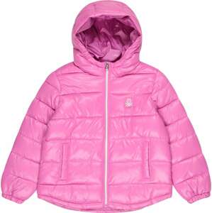 UNITED COLORS OF BENETTON Zimní bunda světle růžová / bílá