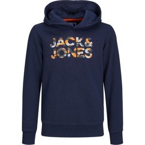 Jack & Jones Junior Mikina modrá / oranžová