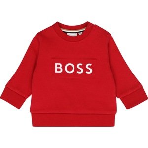 BOSS Kidswear Mikina červená / bílá
