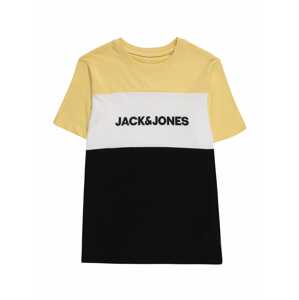 Tričko Jack & Jones Junior tmavě modrá / světle žlutá / bílá