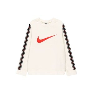 Mikina 'REPEAT' Nike Sportswear jasně červená / černá / offwhite