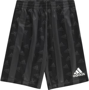 Sportovní kalhoty 'Brand Love Allover Print' ADIDAS SPORTSWEAR tmavě šedá / černá / offwhite