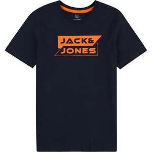 Tričko 'SHEAR' Jack & Jones Junior námořnická modř / oranžová