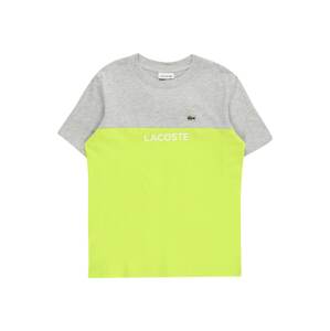 Tričko Lacoste šedý melír / zelená / svítivě zelená