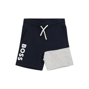 Kalhoty BOSS Kidswear marine modrá / šedý melír / bílá