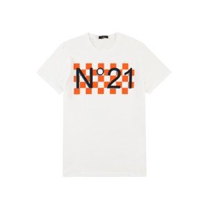 Tričko N°21 azurová / tmavě oranžová / černá / bílá
