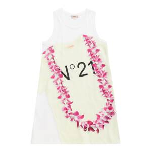 Šaty N°21 pastelově žlutá / pink / černá / bílá