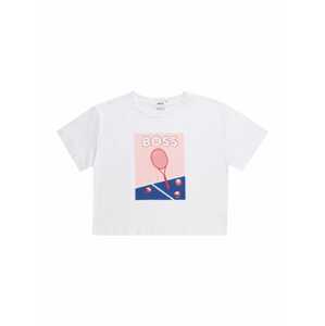 Tričko BOSS Kidswear enciánová modrá / červená / bílá