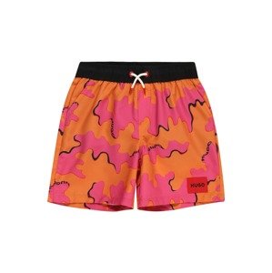 Plavecké šortky HUGO oranžová / pink / černá