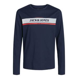 Tričko 'Alex' Jack & Jones Junior námořnická modř / světle šedá / červená