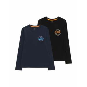 Tričko 'MIKK' Jack & Jones Junior námořnická modř / světlemodrá / oranžová / černá