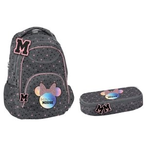 Paso Školní set Minnie Mouse šedo-růžový s batohem