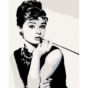 Zuty Malování podle čísel Audrey Hepburn černobílá