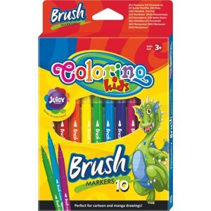 Colorino Fixy Colorino Brush, dlouhý štětcový hrot, 10 barev