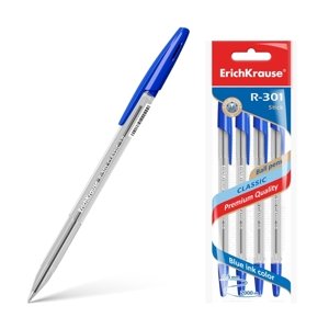 Erich Krause Kuličkové pero R-301 Classic Stick 1.0, modré, 4 ks