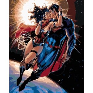 Zuty Malování podle čísel Wonder woman a Superman letí