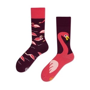 Many Mornings Ponožky klasik Pink flamingo 35-38