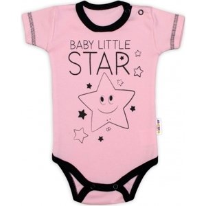 Body krátký rukáv Baby Nellys, Baby Little Star - růžové, vel. 74 74 (6-9m)