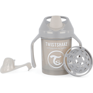Nekapající hrneček Twistshake se sítkem, 4m+, 230ml, šedý