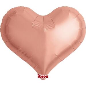 Balón Ibrex Hel, Jelly heart 18", Metallic Rose Gold, 5 ks.