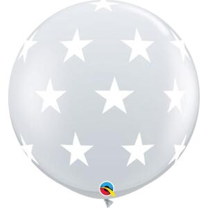 Qualatex Balón QL 36" s potiskem hvězd, transparentní, 2 ks.