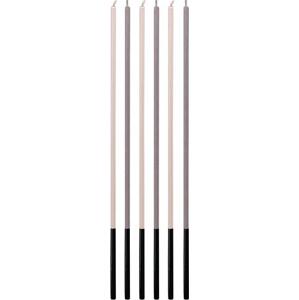Godan / candles B&C svíčky metalické, fialové/stříbrné, 3x3x170mm, 6 ks.