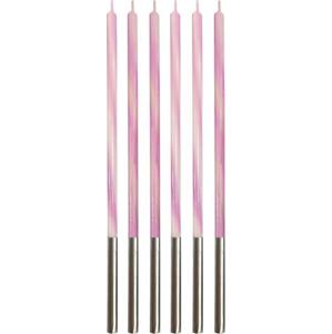 Godan / candles Narozeninové svíčky Candy, růžové 4,5x4,5x150mm, 6 ks.