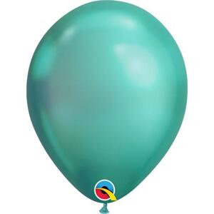 Qualatex Balón QL 7", zelený chrom / 100 ks.