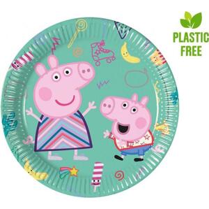 Procos Papírové talíře Peppa Pig, další generace, 20 cm, 8 ks (bez plastu)